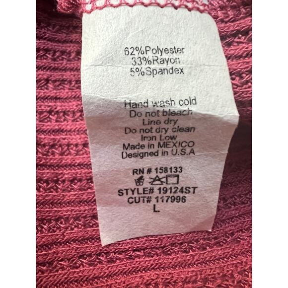 Pink Clover Top Womens Large Long Sleeve Mock Neck Ribbed Stitch Fix Mauve NEW - Picture 10 of 11